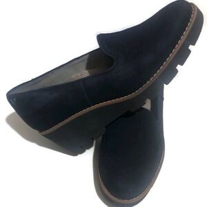 Vionic Willa Wedge Women's Navy Suede Slip On Shoes Size 7